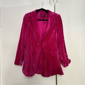 Nasty Gal Pink Velvet Blazer